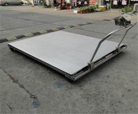 承德1噸帶框架移動(dòng)地磅、1T手推式電子地磅